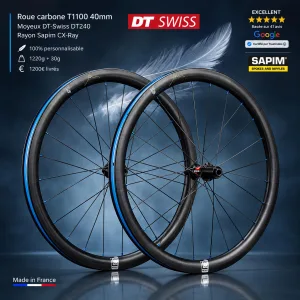 Roues Carbone T1100 - Moyeux DT240 - CX-Ray - 1220grs (en 40mm)